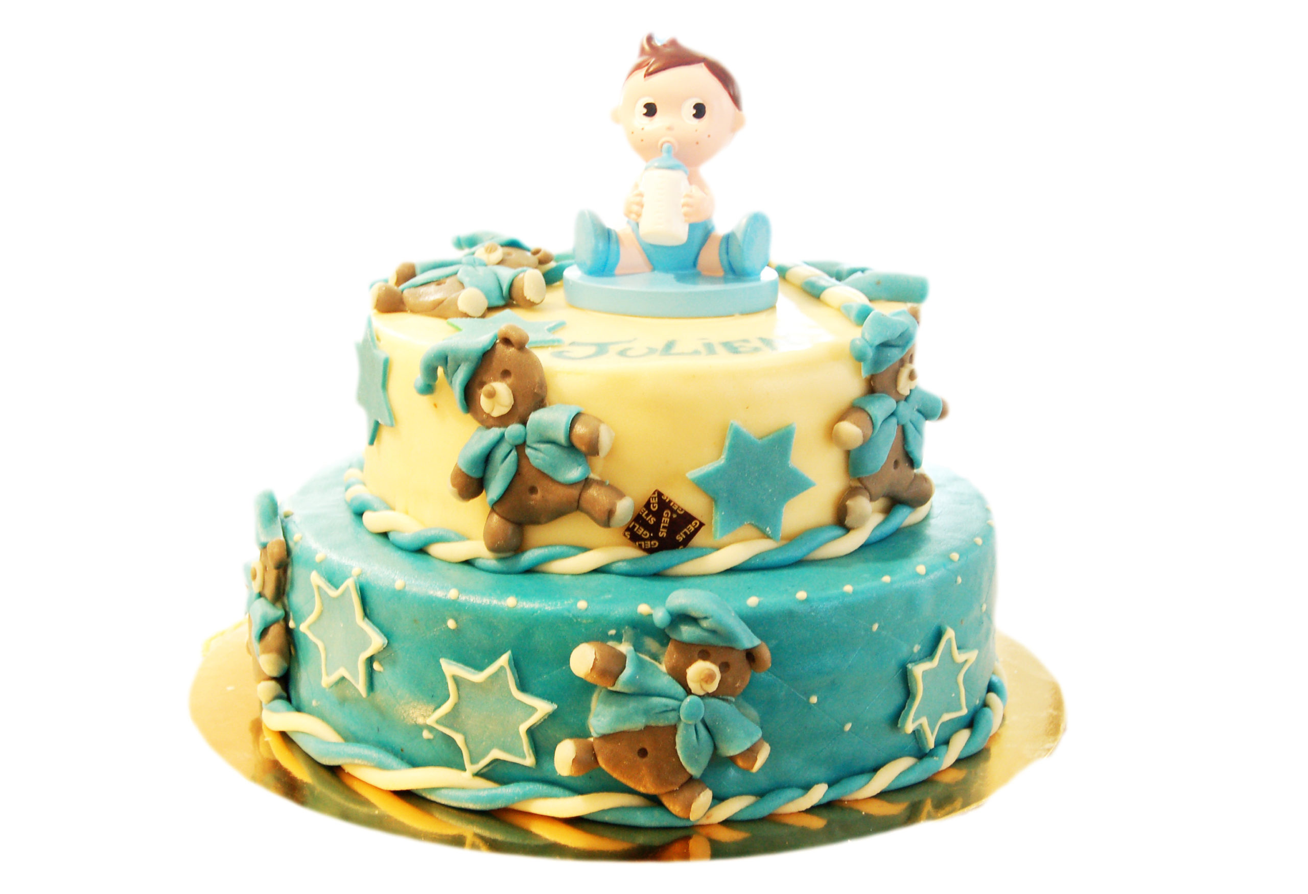 cake nounours naissance bapteme